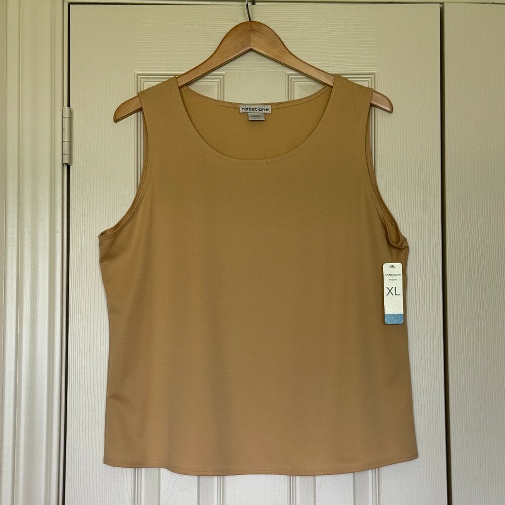 Notations Classic Tan Minimalist Sz XL Tank Top - New With Tags - Made in USA